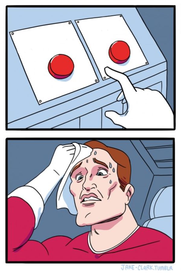 Two Buttons meme about MIRA