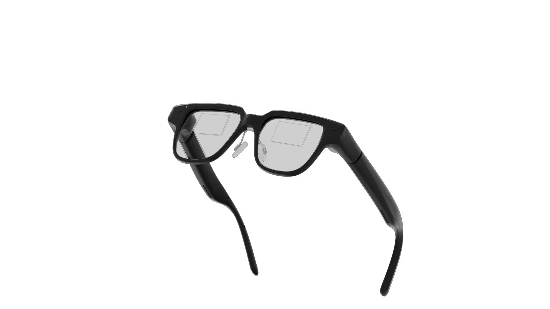 Black MIRA glasses in a three-quarter view